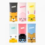 Kakao Friends Character Face Flat Pencil Case | Slim & Lightweight Portable Pouch | Generous Storage | Made in Korea